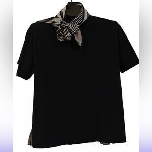 Reiss Women's Size Medium Black Crew Neck Pullover Sweater Ribbed Knit T-Shirt